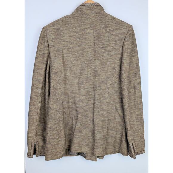 Vintage St John Santana Knit Sweater Jacket Green/Brown 14 - Picture 10 of 10